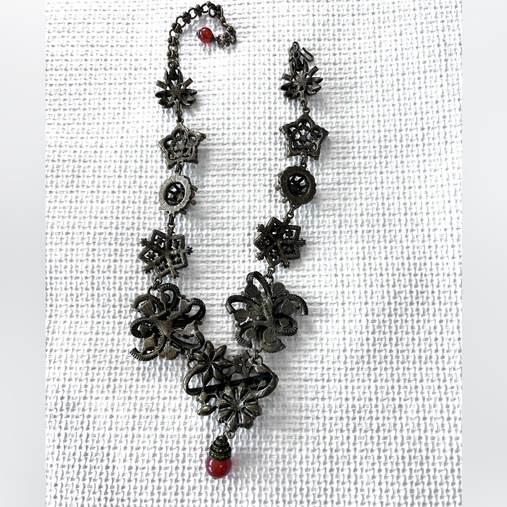 Heidi Daus carnelian& genuine stones very vintage necklace in original box - Picture 12 of 17
